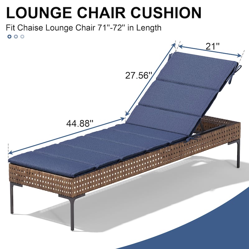 Outdoor Patio Chaise Lounge Cushion Lounger Cushion