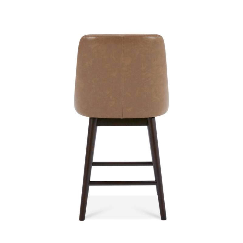 Spruce & Spring Hazel Upholstered Counter Height Swivel Barstool with Back