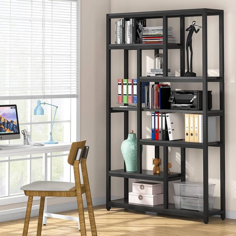 79 Inches Extra Tall Bookshelf Bookcase with 10-open Shelf - 39.37”(L) x 11.8”(D) x 78.74”(H)