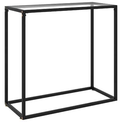 vidaXL Console Table Transparent 31.5"x13.8"x29.5" Tempered Glass - 31.5" x 13.8" x 29.5"