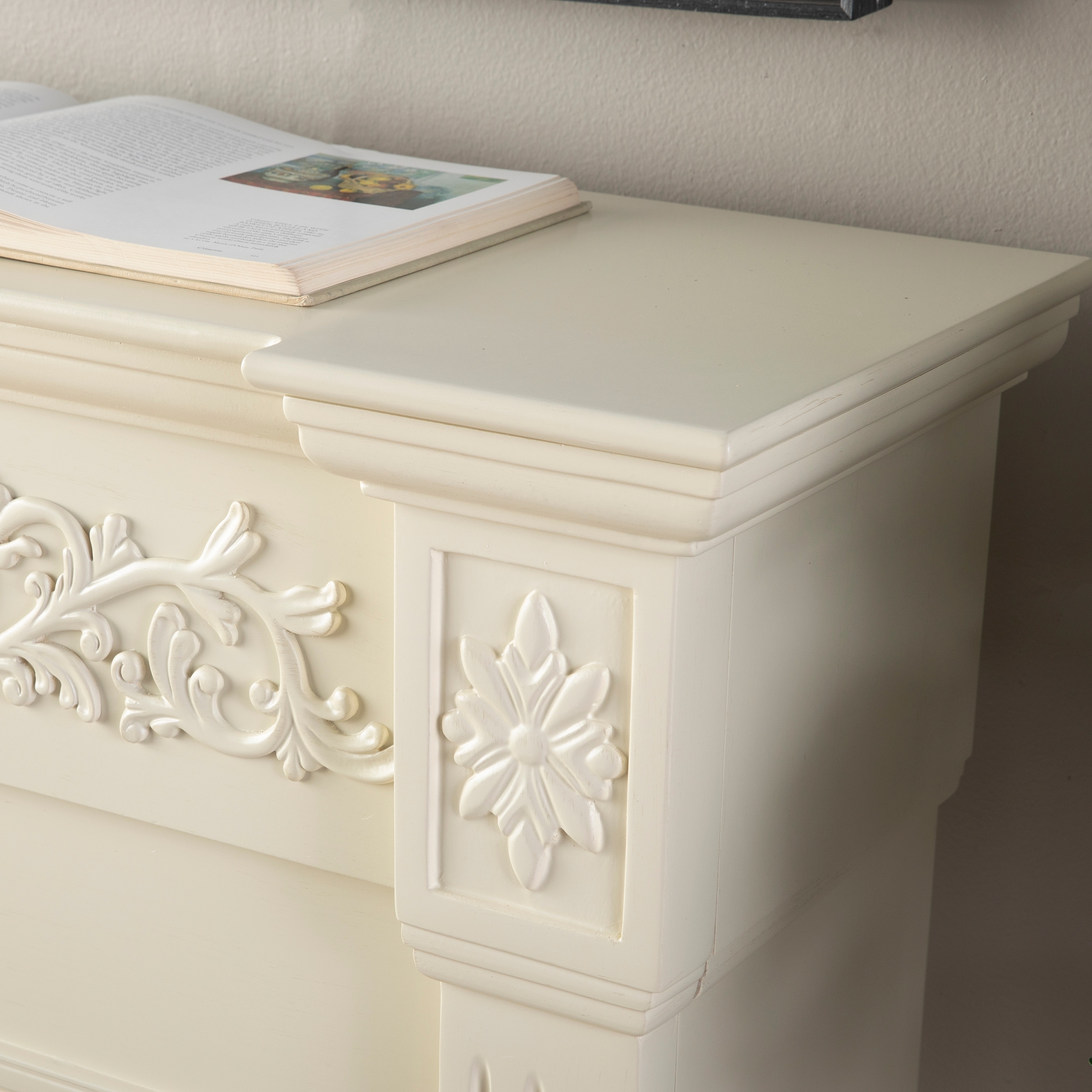 SEI Furniture Zitkala Ivory Electric Fireplace