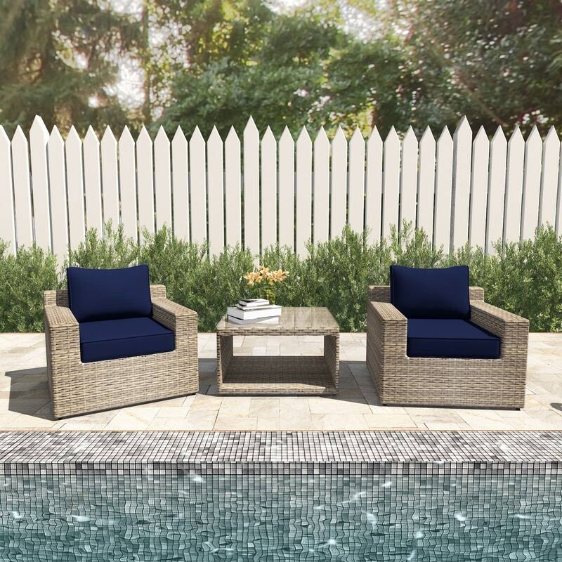 Ventura 3-Piece Chat Set - Navy Blue