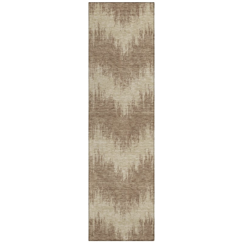 Machine Washable Indoor/ Outdoor Chantille Modern Chevron Rug