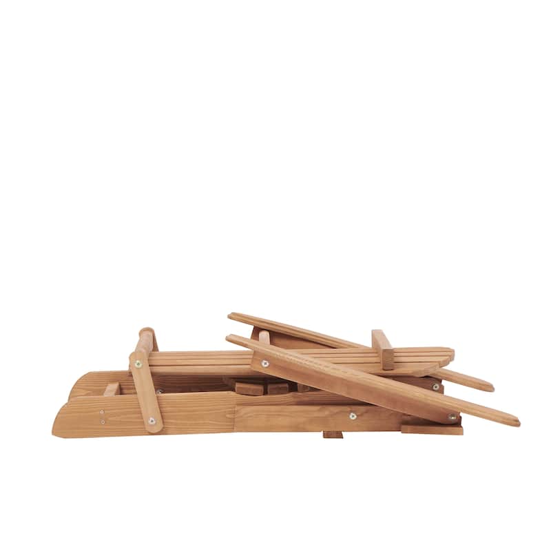 2PCS Wooden Garden Outdoor Folding Adirondack Chair,Ergonomic Comfort
