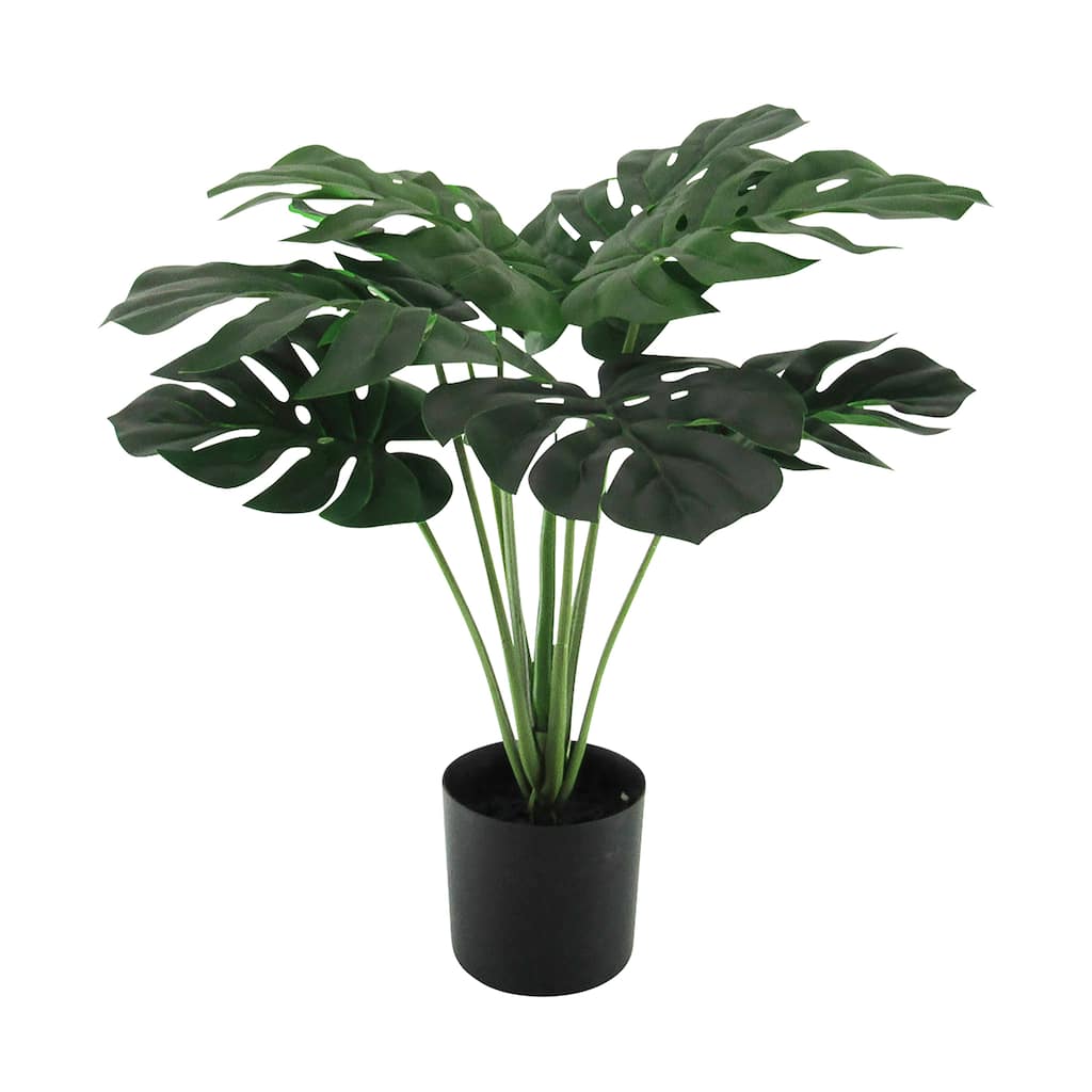 20in Artificial Real Touch Split Leaf Philodendron Monstera Plant in Black Pot - 20" H x 22" W x 22" DP