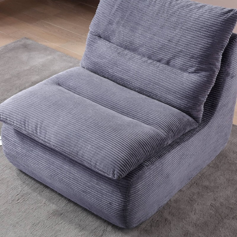 Single Sofa Chair Compression Lounge Bean Bag, Plush Chenille Fabric
