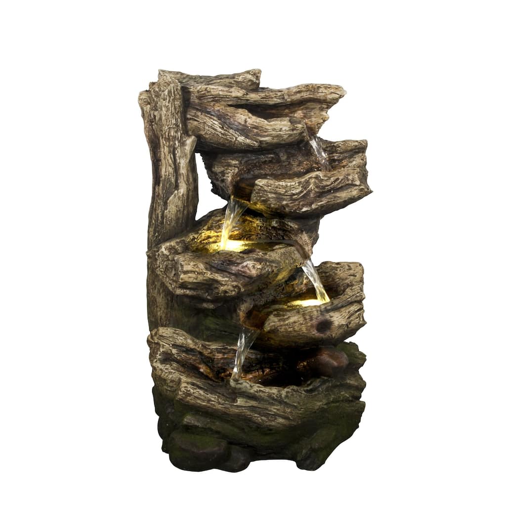 20" Brown Multi Level Branches Outdoor Garden Fountain