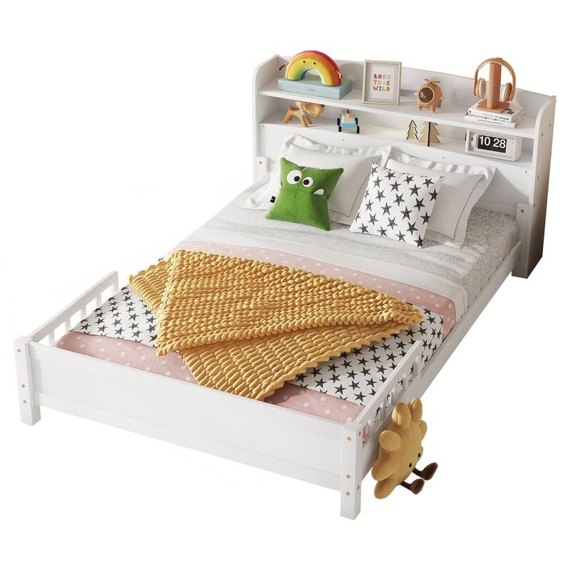Full Pine Wood Bed with Innovative Features for Ultimate Comfort