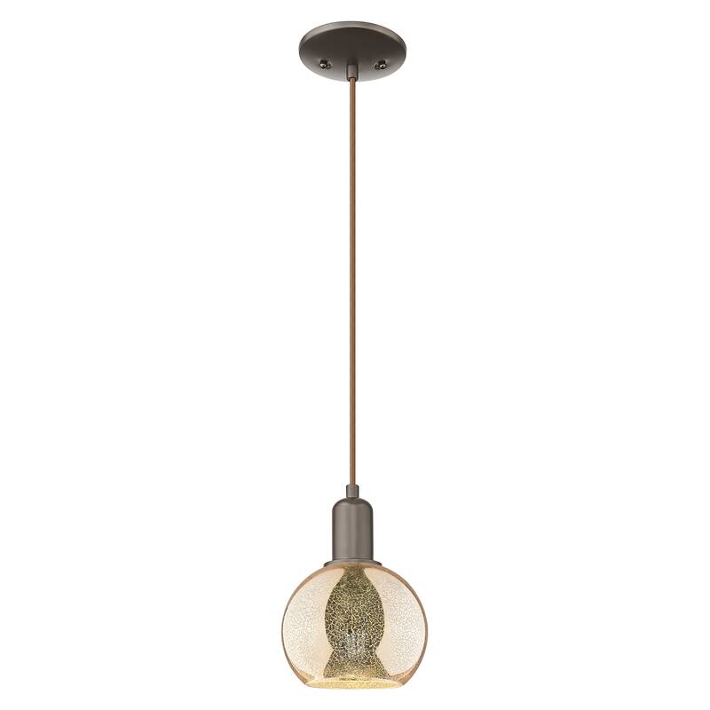 Innovations Lighting Endless Possibilities Arcadia - Athens - 1 Light 6" Cord Hung Mini Pendant - Mercury/Oil Rubbed Bronze
