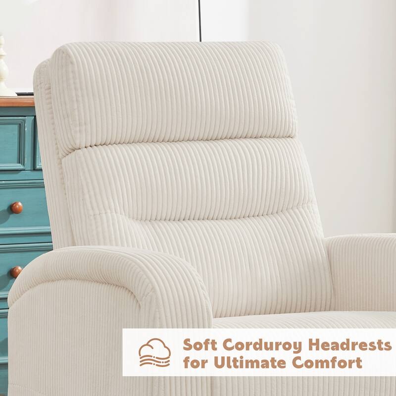 Aemeios Faux Leather Swivel Glider Rocker Manual Recliner