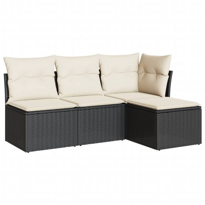 vidaXL Garden Sofa Set Black - 21.7 x 21.7 x 14.6