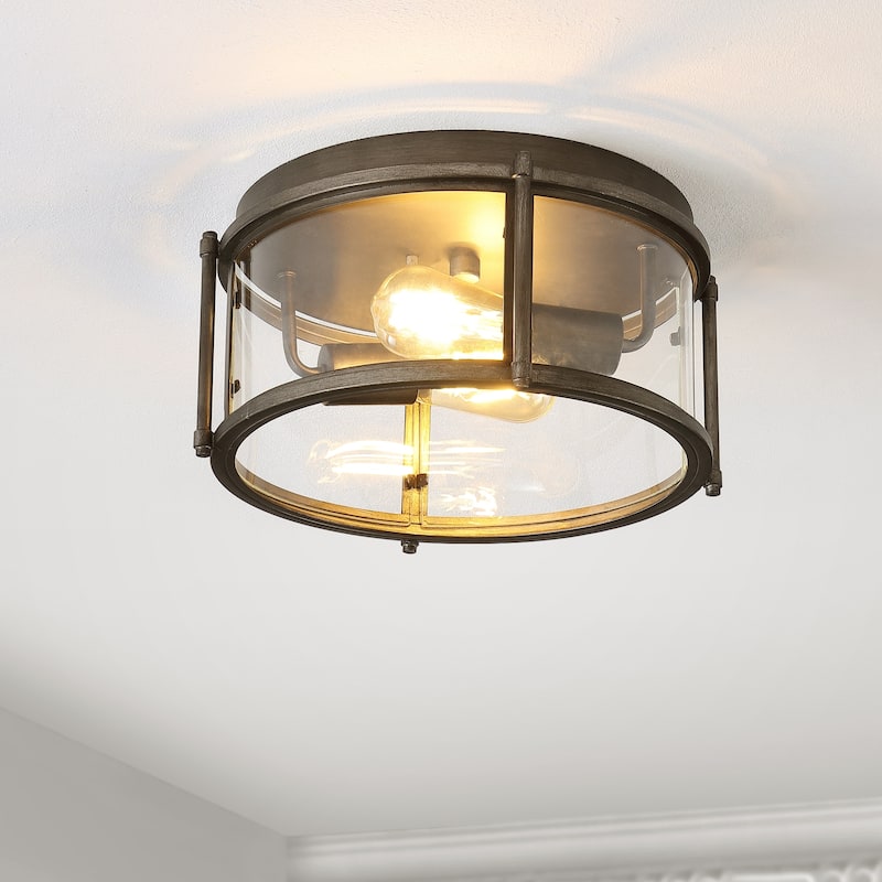 SAFAVIEH Lighting Tiller Flush Mount - 14"W x 14"D x 7"H