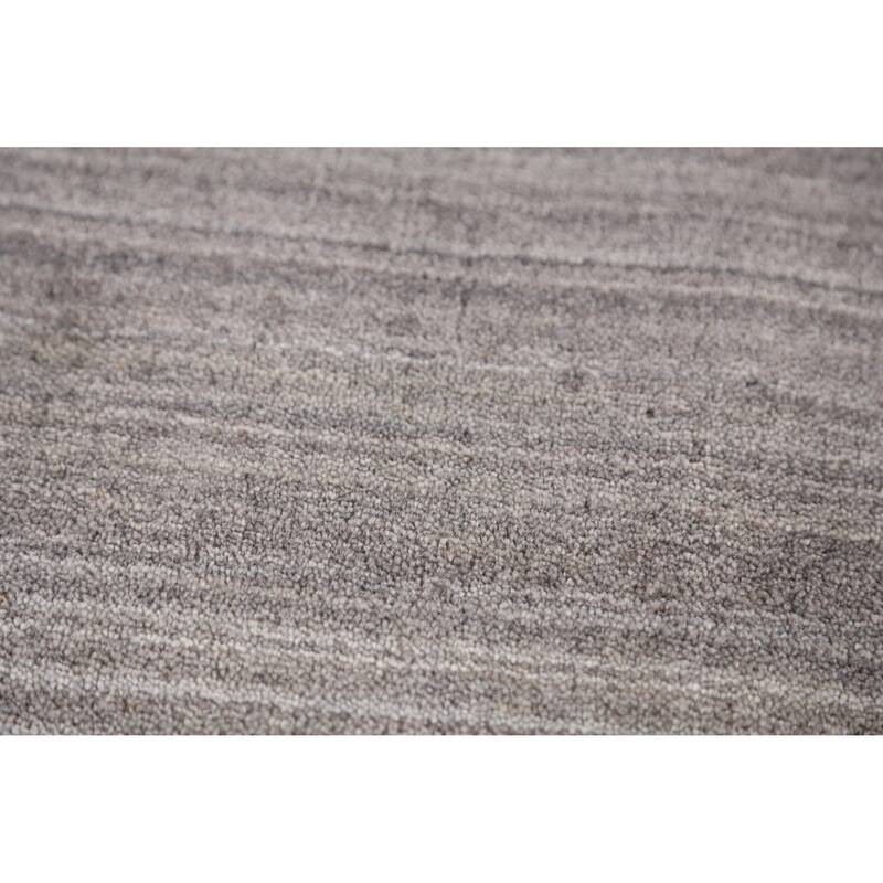 Gabbeh Indian Area Rug Hand-Knotted Grey Oriental Wool Carpet - 8'1" x 9'10"