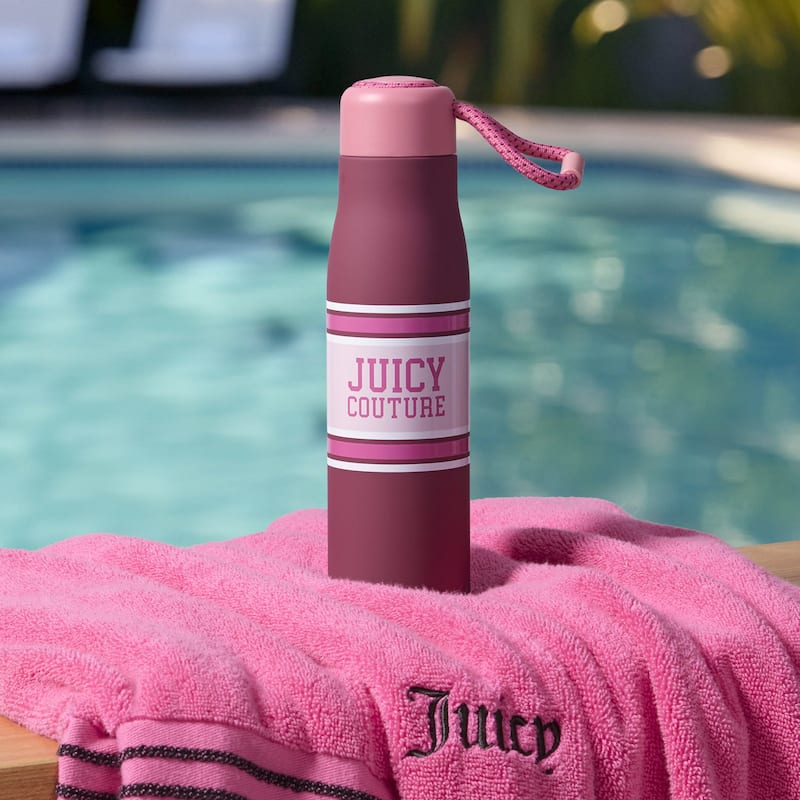 Juicy Couture Luxe Loop Hydration Stainless Steel Tumbler With Woven Loop Handle