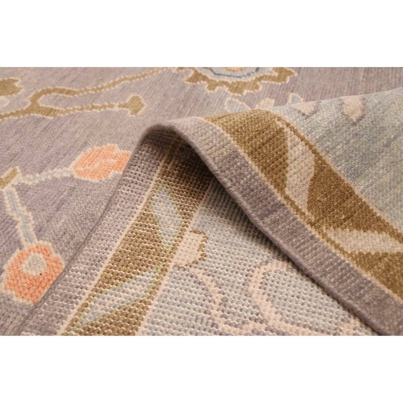 ECARPETGALLERY Hand-knotted Modern Oushak Grey Wool Rug - 8'0 x 9'8