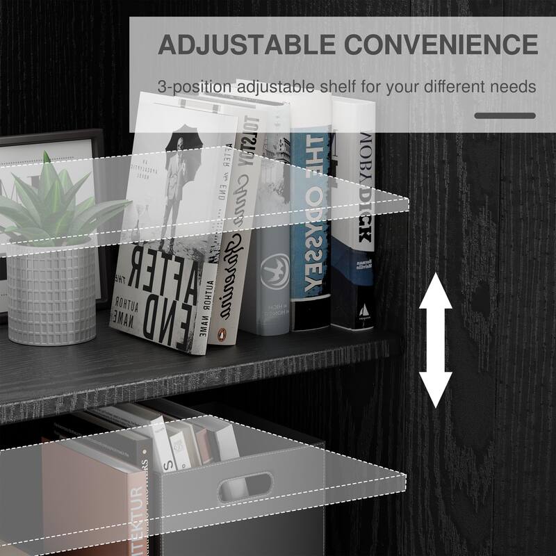 Wooden Accent Cabinet Storage Modern Sideboard Buffet Cabinet with Adjustable Shelf for Living Room Dining Room Entryway