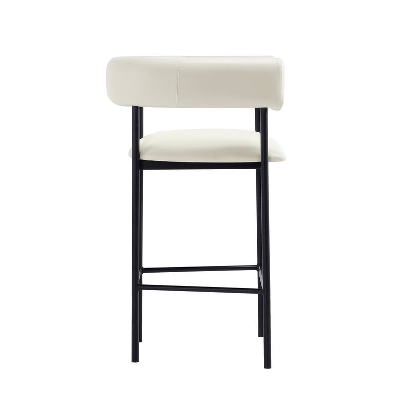 Manhattan Comfort Onda Metal Vegan Leather Counter Stool