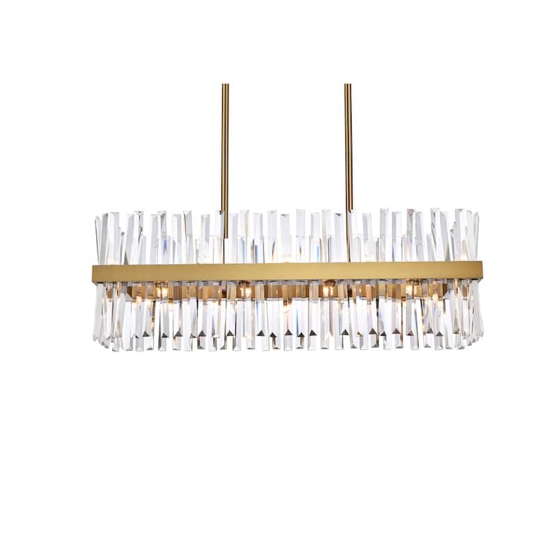 Indigo Home 36 inch crystal rectangle chandelier light