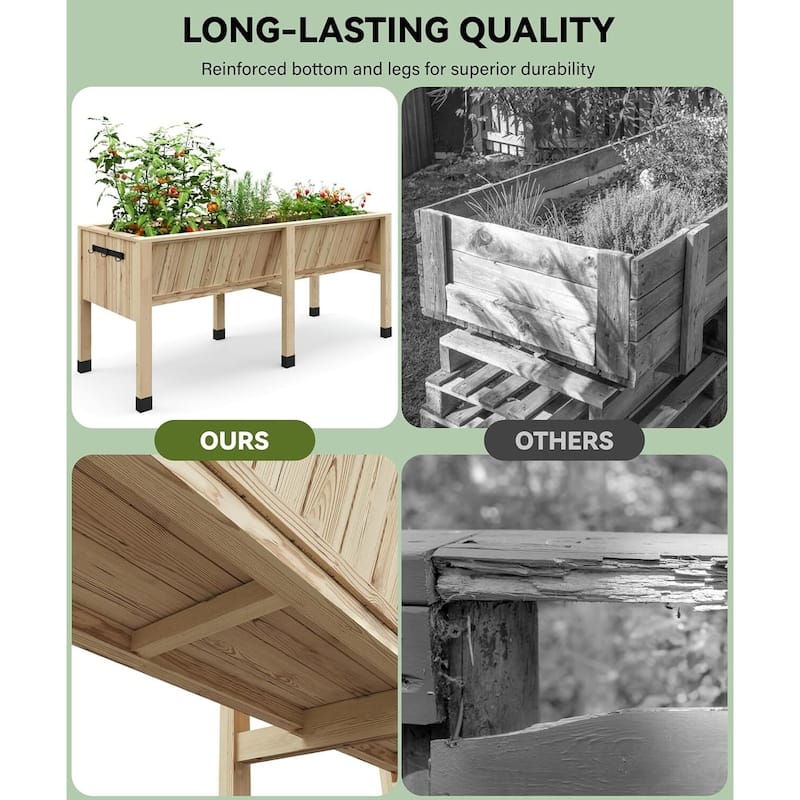 72x26x30 in Raised Garden Bed, Depth 13.7 in
