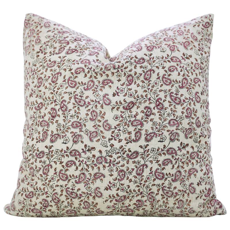 Fabdivine 14x20 Inch Paisley Throw Accent Fall Decorative Pink Pillow Cover for Home or Office Gift Dining Room, Kiara