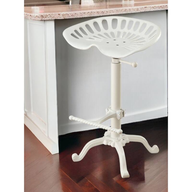 23" Black Iron Backless Adjustable Height Bar Chair
