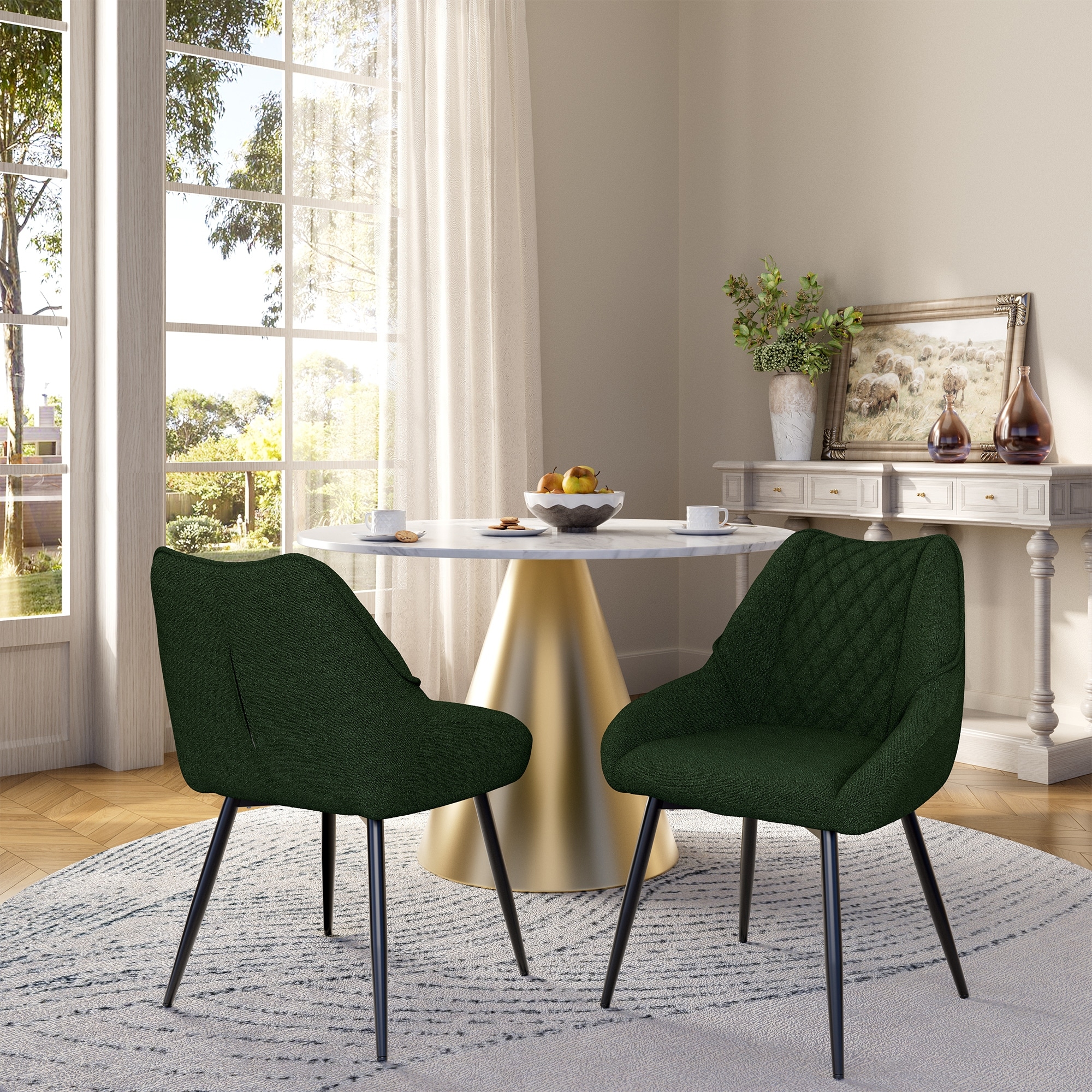 Fabric Soft Dining Chairs (Set of 2)
