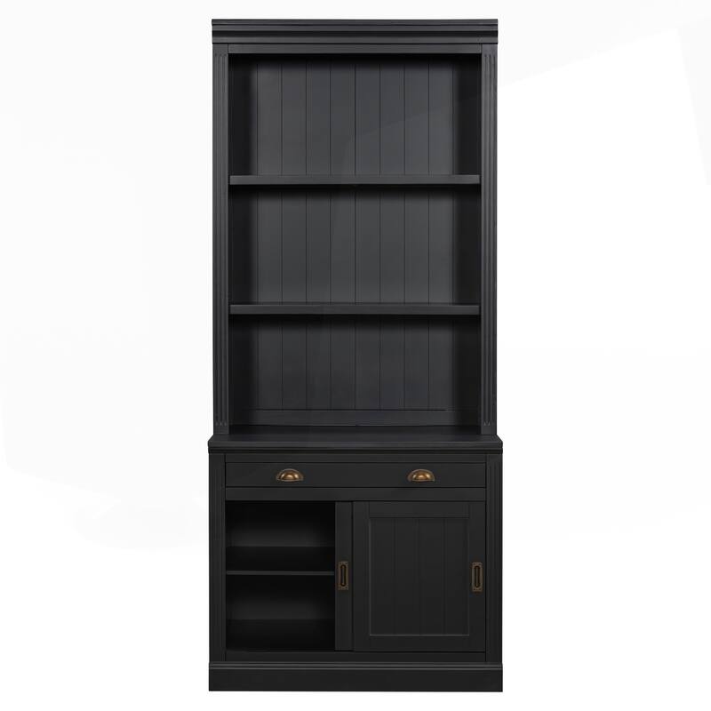 Modern Tall Bookshelf with LED Lighting and Versatile Storage Options