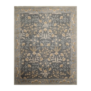 Hand Tufted Hand Made 100% Wool Transitional Oriental Area Rug Slate ...