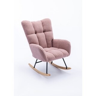 Rocking Chair Teddy Velvet Fabric Living Room Chair - Bed Bath & Beyond ...
