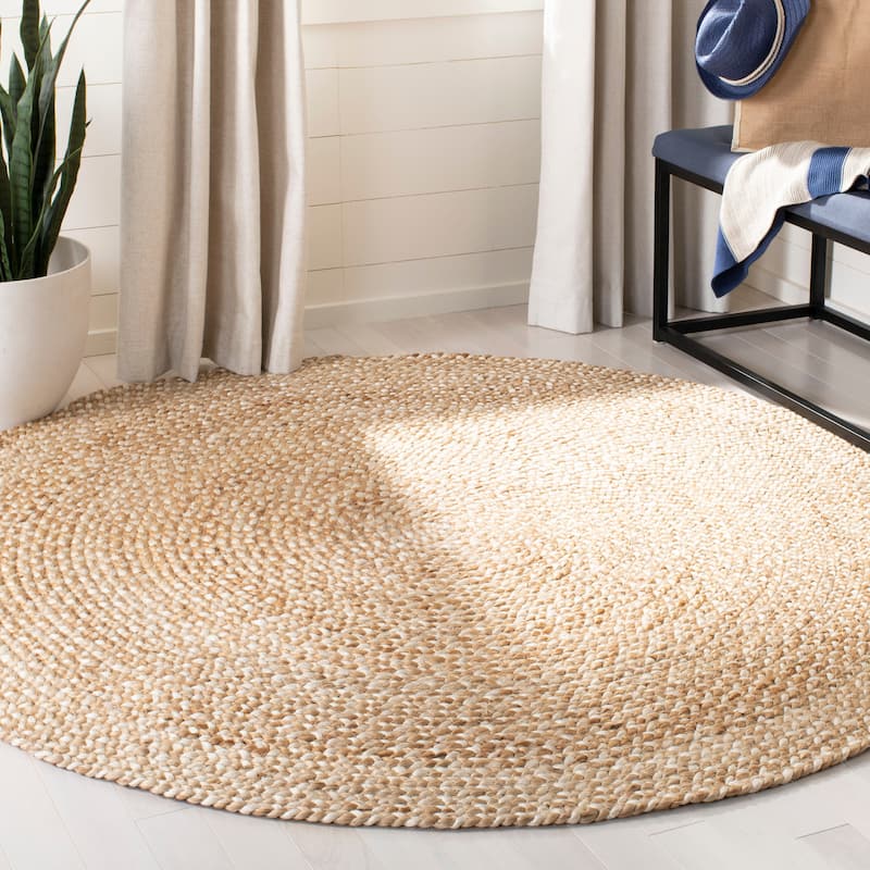 SAFAVIEH Handmade Natural Fiber Harmtine Round Jute Rug - 3' Round - Natural/Ivory - Round