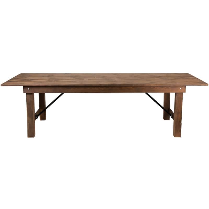 Rustic Farm Solid Pine Folding Dining Table - 108"D x 40"W x 30"H