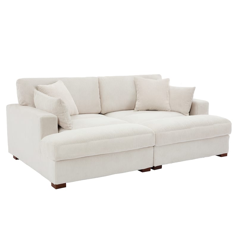 Navaeh Corduroy Modular Sectional Sofa Large Couch Sleeper Chaise