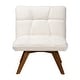 preview thumbnail 3 of 9, Darielle Japandi Cream Boucle Fabric and Walnut Brown Finished Rubberwood Accent Chair