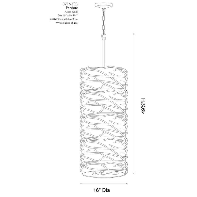 Minka Lavery 3716 Branch Reality 9 Light 16" Wide Pendant