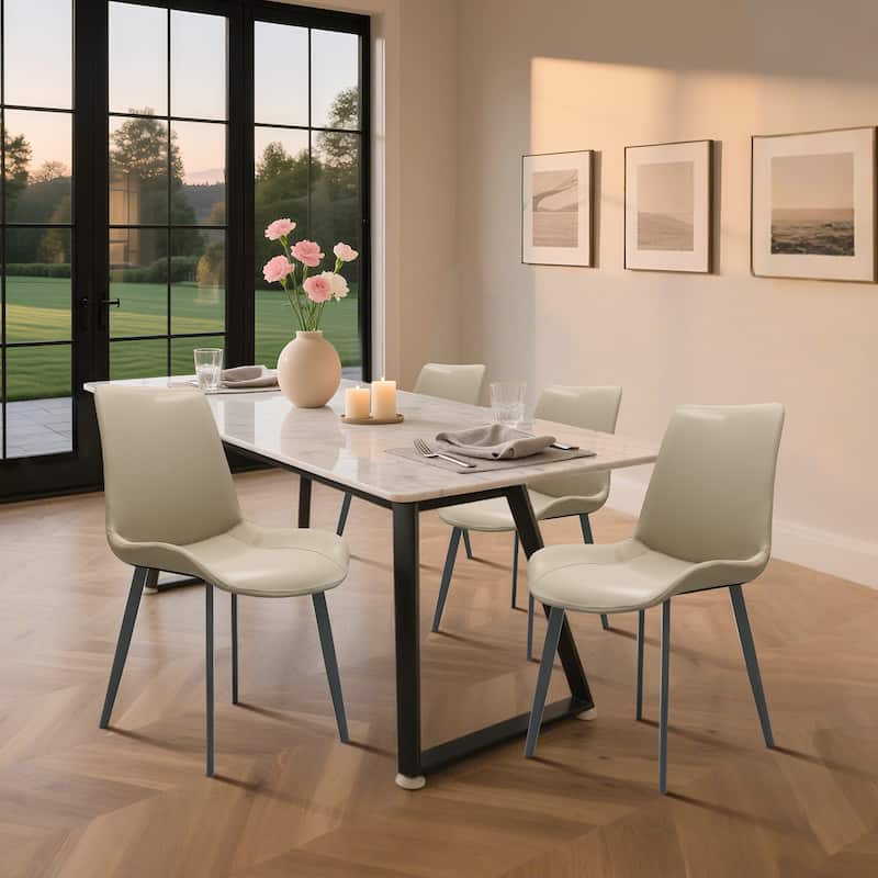 Modern Upholstered Chair Set of 2 Kitchen Chair Dining Chair Side Chair Office Chair Tan Reception Chair - Tan