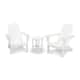 POLYWOOD Vineyard 3-piece Outdoor Adirondack Chair and Table Set - White