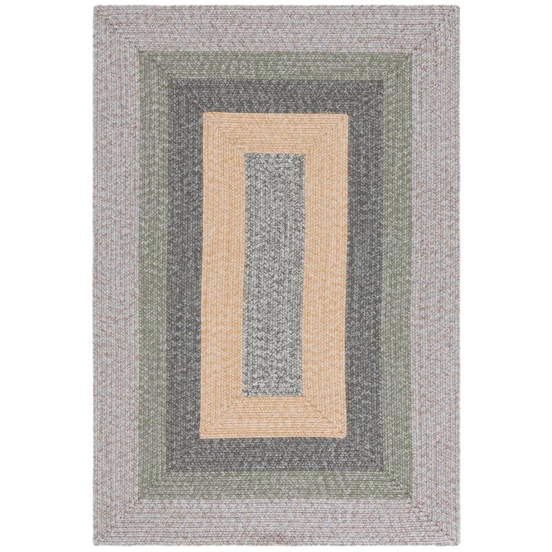 SAFAVIEH Handmade Braided Ecenur Indoor/Outdoor Machine Washable Rug - 3' x 5' - Grey/Green