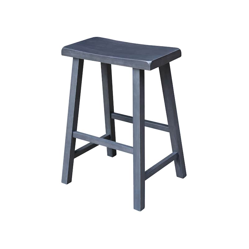 Saddle Seat Counter Height Stool - 24 in. Seat Height - Heather Grey