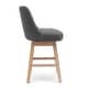 preview thumbnail 44 of 55, Boucle Polyester Upholstered Swivel Counter Stool - Foot Glides