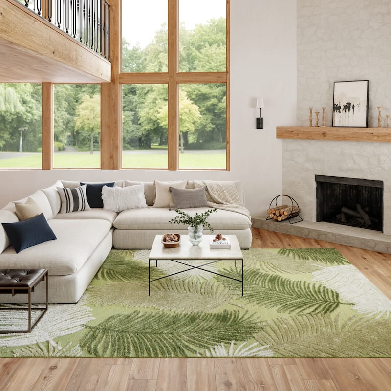 Nourison Suncoast Indoor/Outdoor Nature Area Rug. - 9'x12' - Green