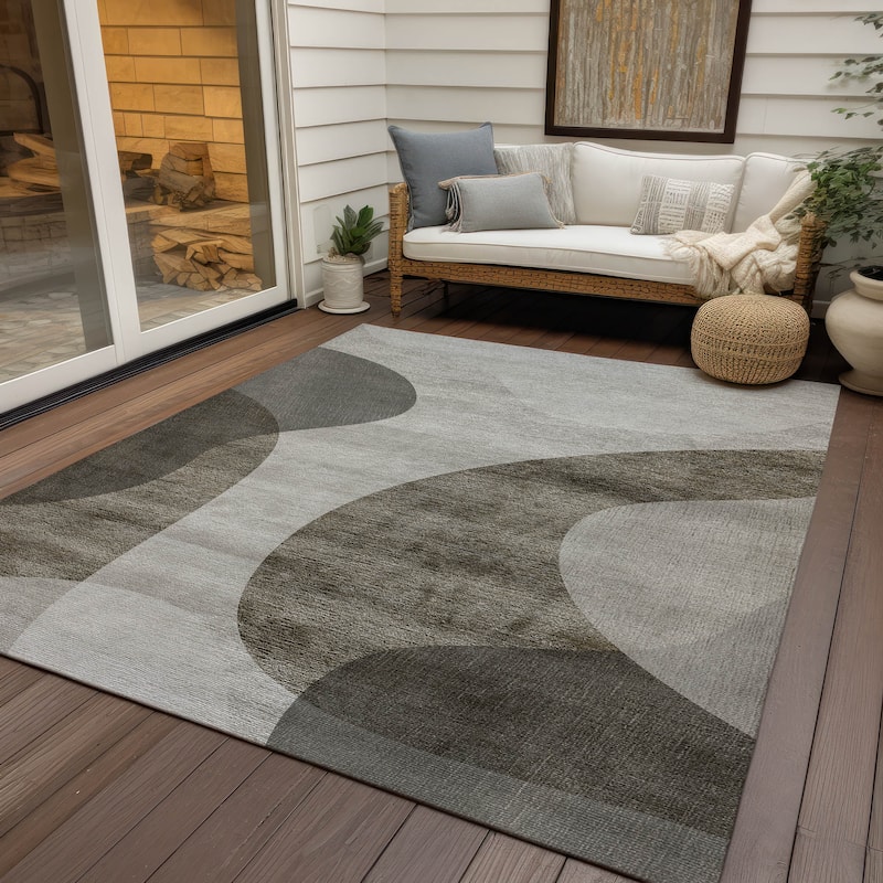 Machine Washable Indoor/ Outdoor Chantille Modern Deco Rug