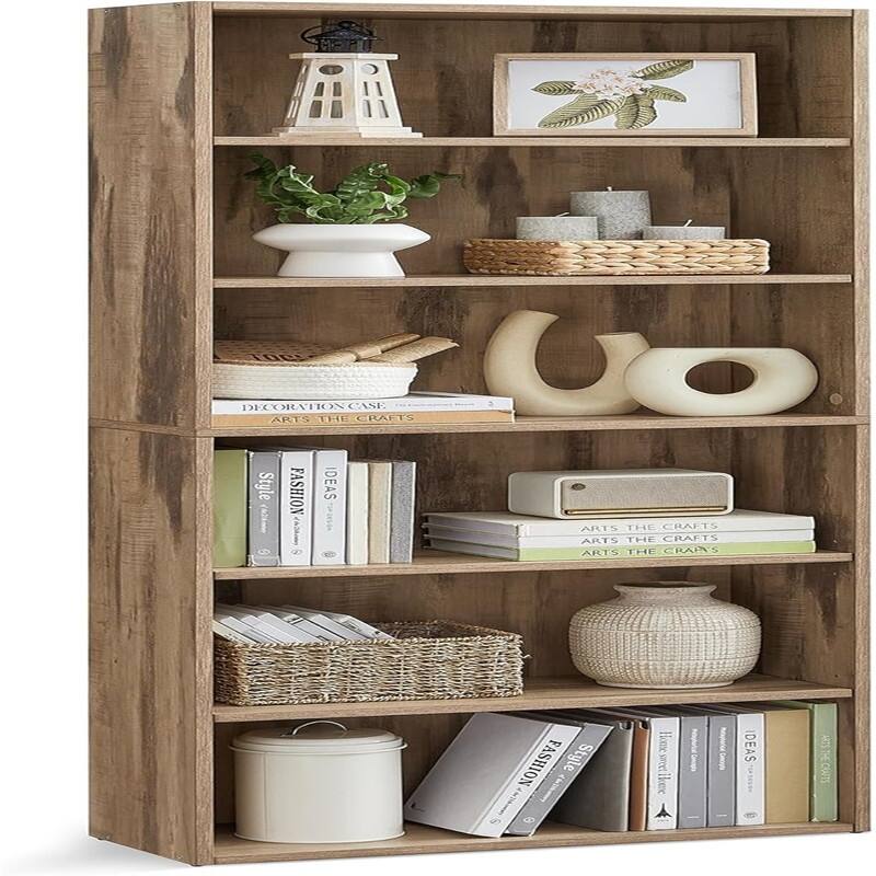 Bookshelf - 9.4"D x 23.6"W x 63.1"H - Camel Brown