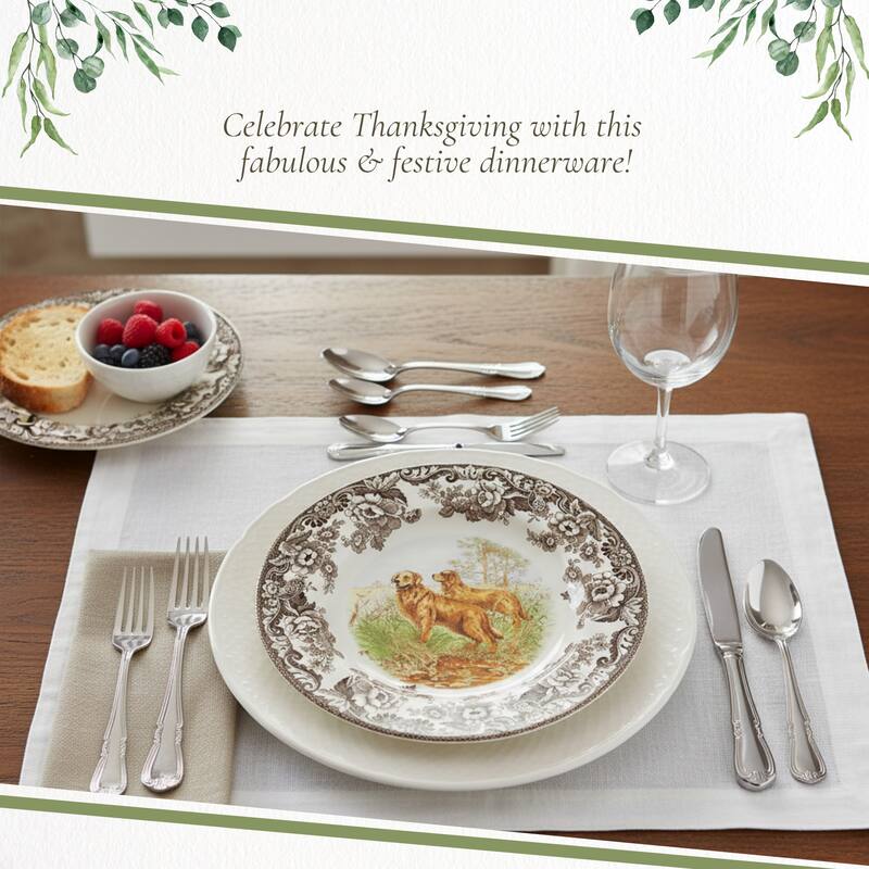 Spode Woodland Dinner Plate Dog Motif