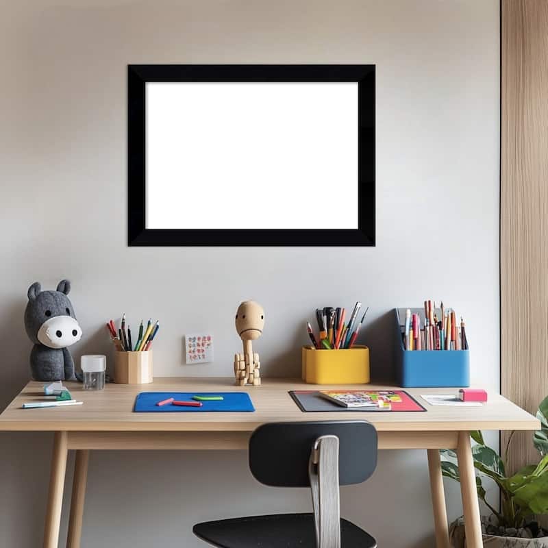 Amanti Art Black Museum Framed Dry Erase Magnetic Board