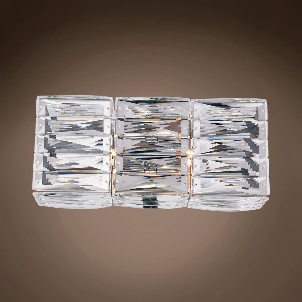 2 Light 14" Chrome Crystal Wall Sconce - 7.32