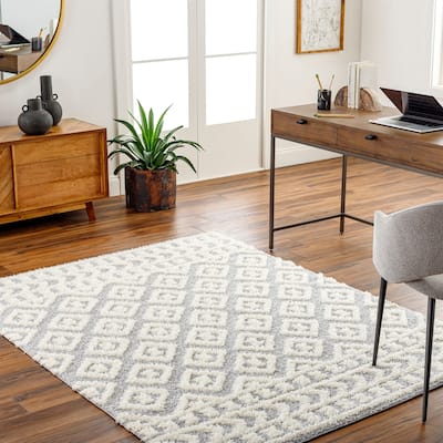Livabliss Rodos Transitional Diamond Plush Area Rug