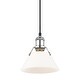 preview thumbnail 2 of 0, Yep by Golden Lighting Orwell 1-light 8in Pendant in Chrome and Opal Glass - Silver