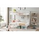 preview thumbnail 5 of 6, Twin Over Twin Bunk Beds Can be Turn into Upper Bed and Down Desk, Loft Bed with Cushion Sets for Bedroom, White