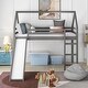 preview thumbnail 16 of 27, Modern Elegant Twin Size Loft Bed House Bed with Slide and Solid Construction for Kids Grey