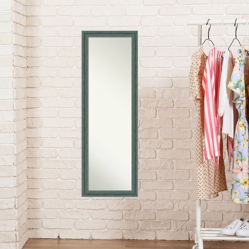Upcycled Non-Beveled Wood Framed Full-Length On the Door Mirror - Glass Size 14x48